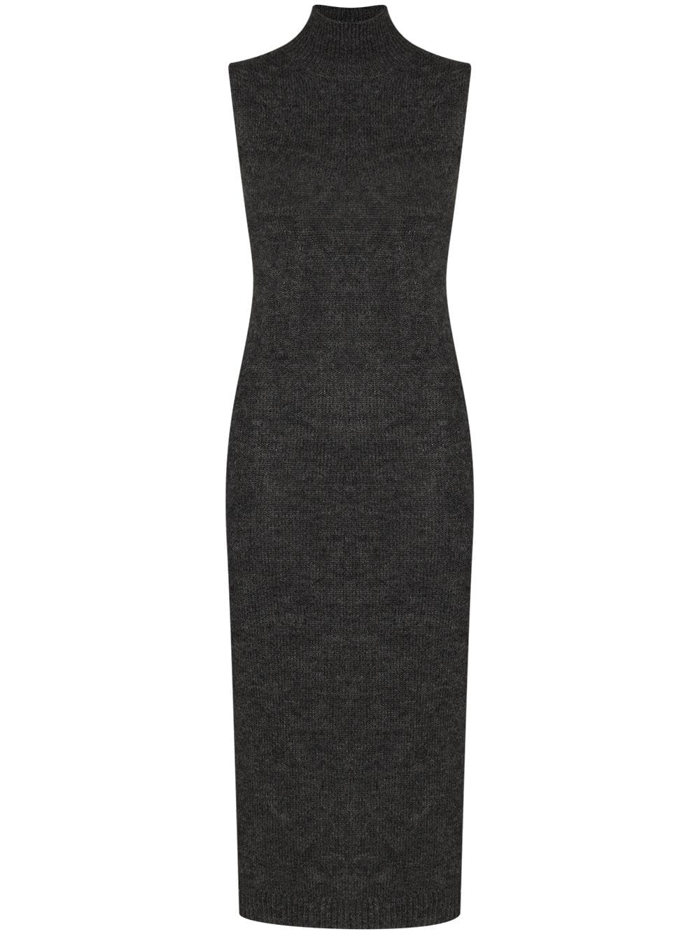 roll-neck sleeveless knitted dress - 1