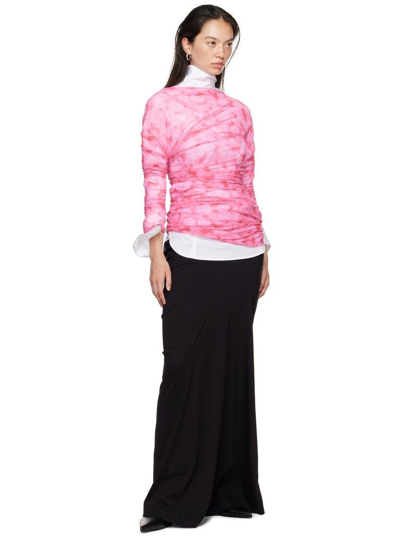 Dries Van Noten Black Draped Cotton Maxi Skirt outlook