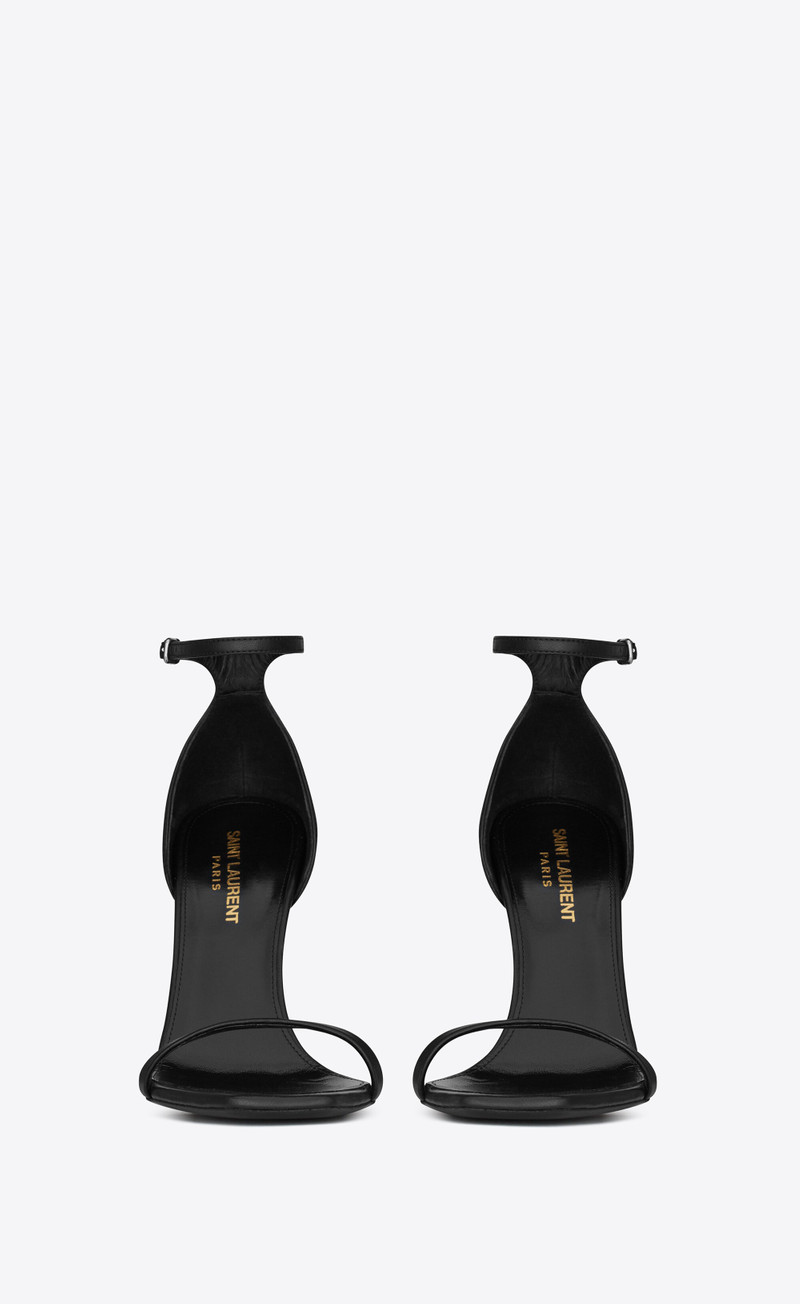 SAINT LAURENT opyum sandals in smooth leather with silver-tone heel outlook