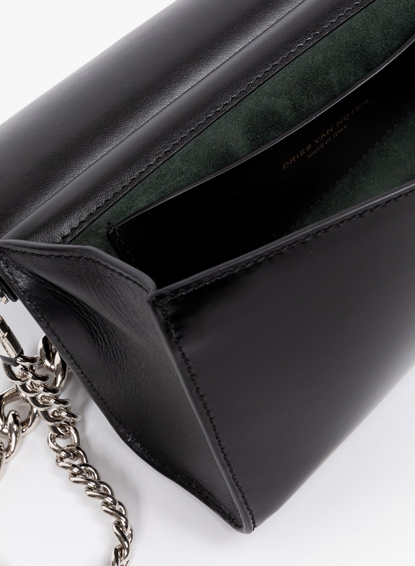 Dries Van Noten Metal Ring Leather Clutch Bag