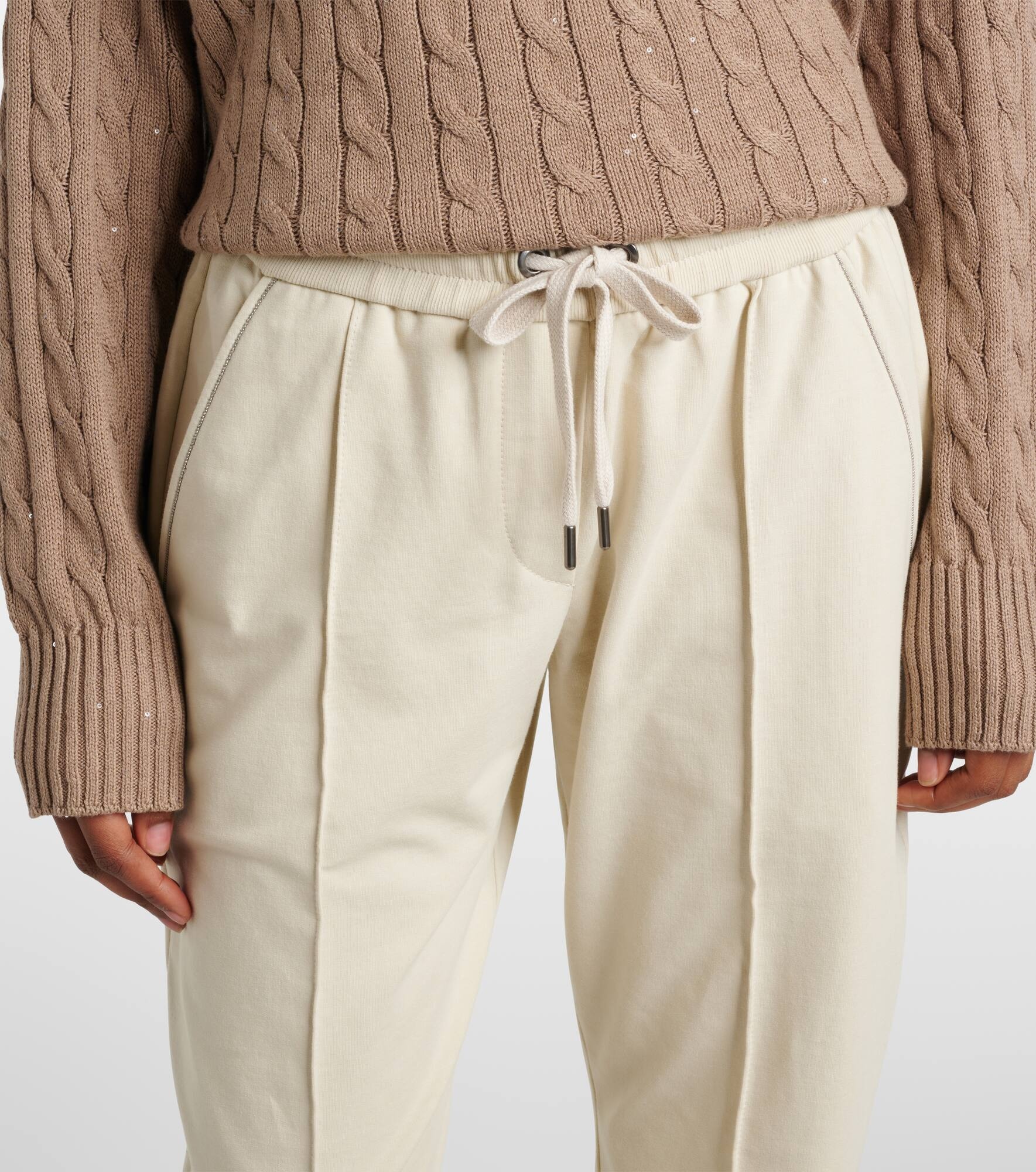 Cotton jersey cropped sweatpants - 4