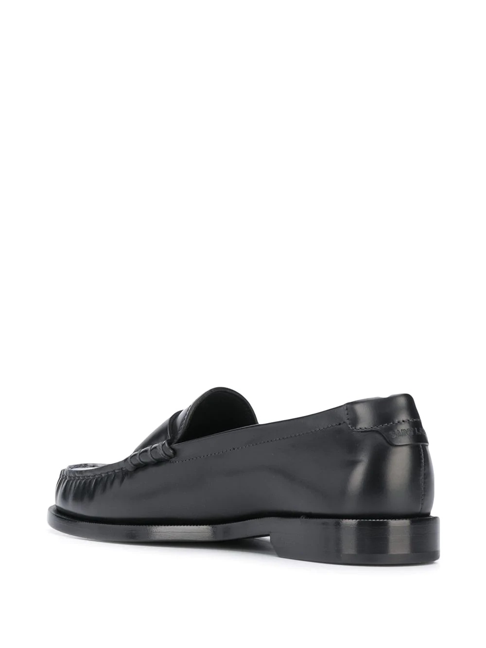 monogram leather loafers - 3