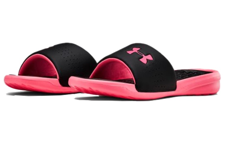 (WMNS) Under Armour Playmaker Fixed Strap Slide 'Black Pink' 3000063-001 - 4