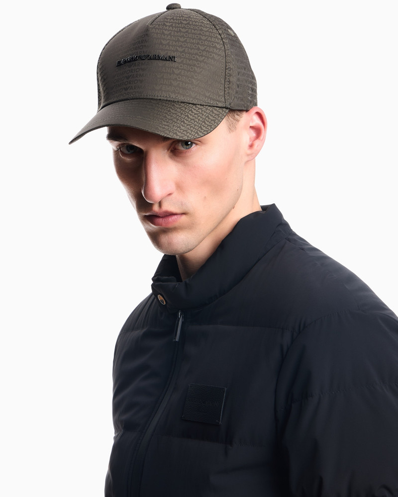 JACQUARD NYLON BASEBALL CAP WITH ALL-OVER LOGO LETTERING 3