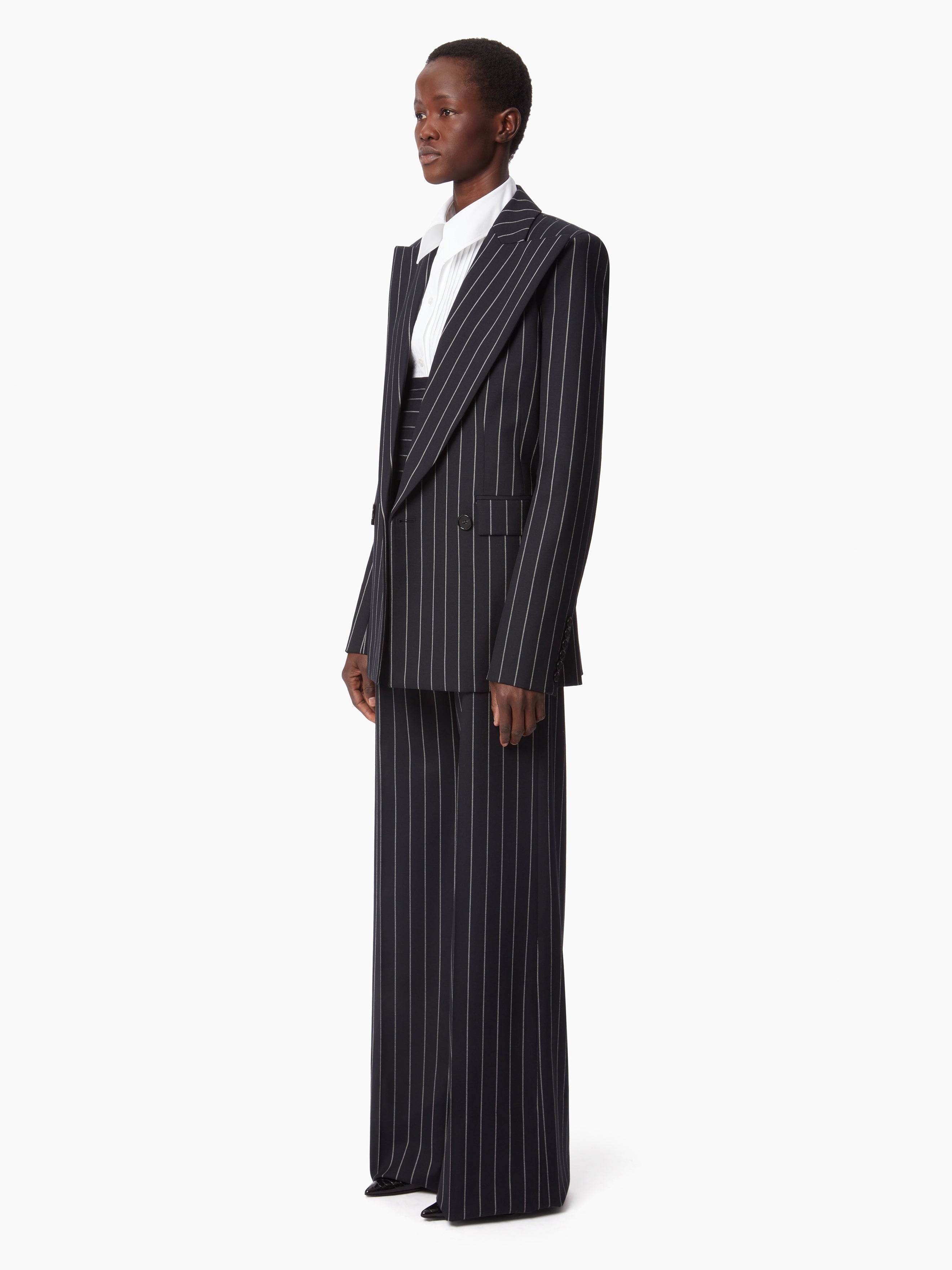 PINSTRIPE VIRGIN WOOL BLAZER - 2