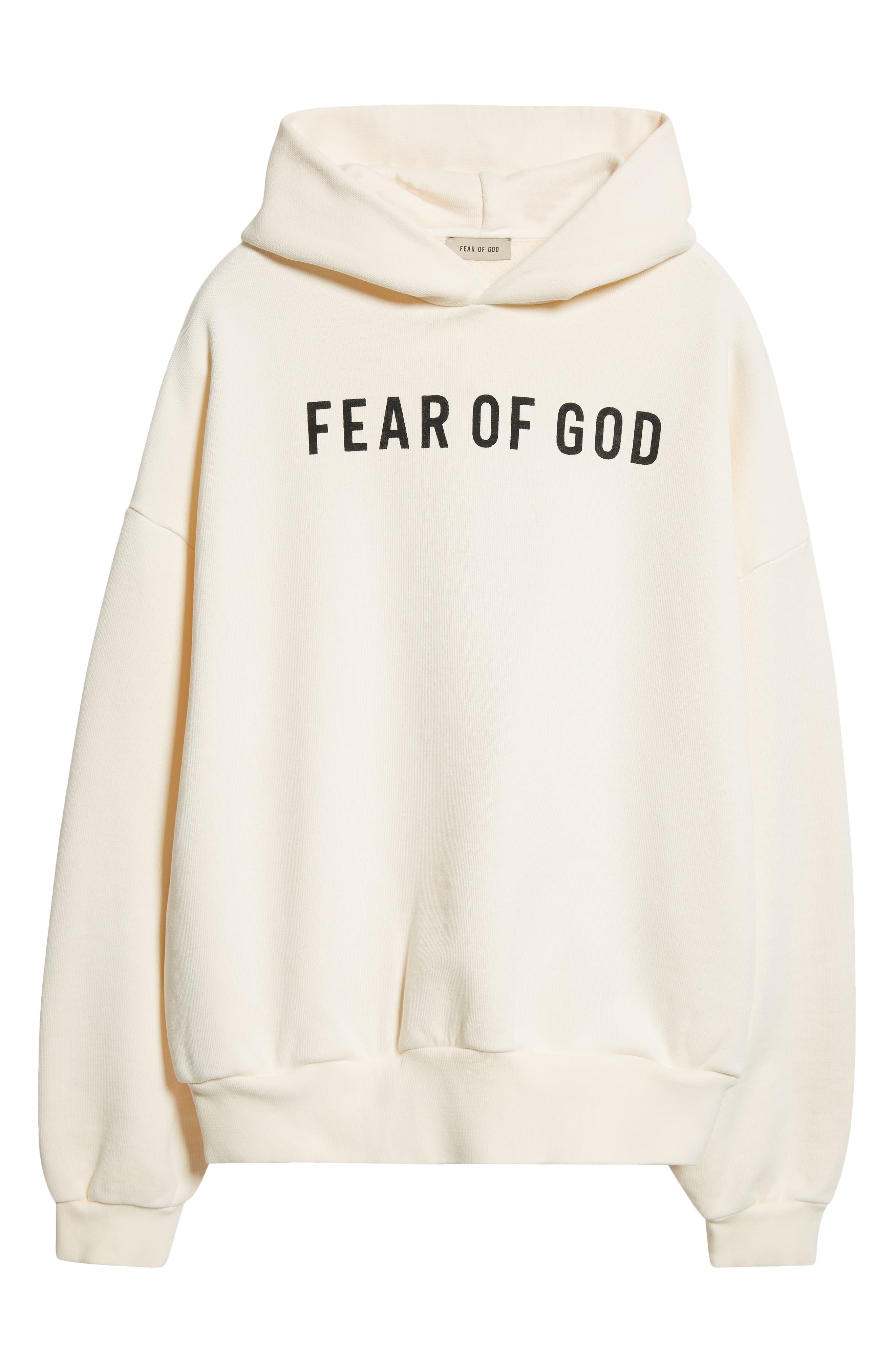 Fear of God Cotton French Terry Logo Hoodie in White at Nordstrom - 6