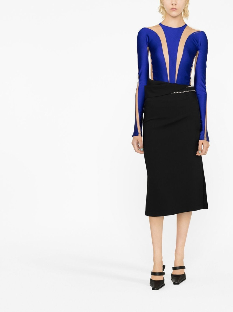 MUGLER sheer panelling long-sleeved body outlook