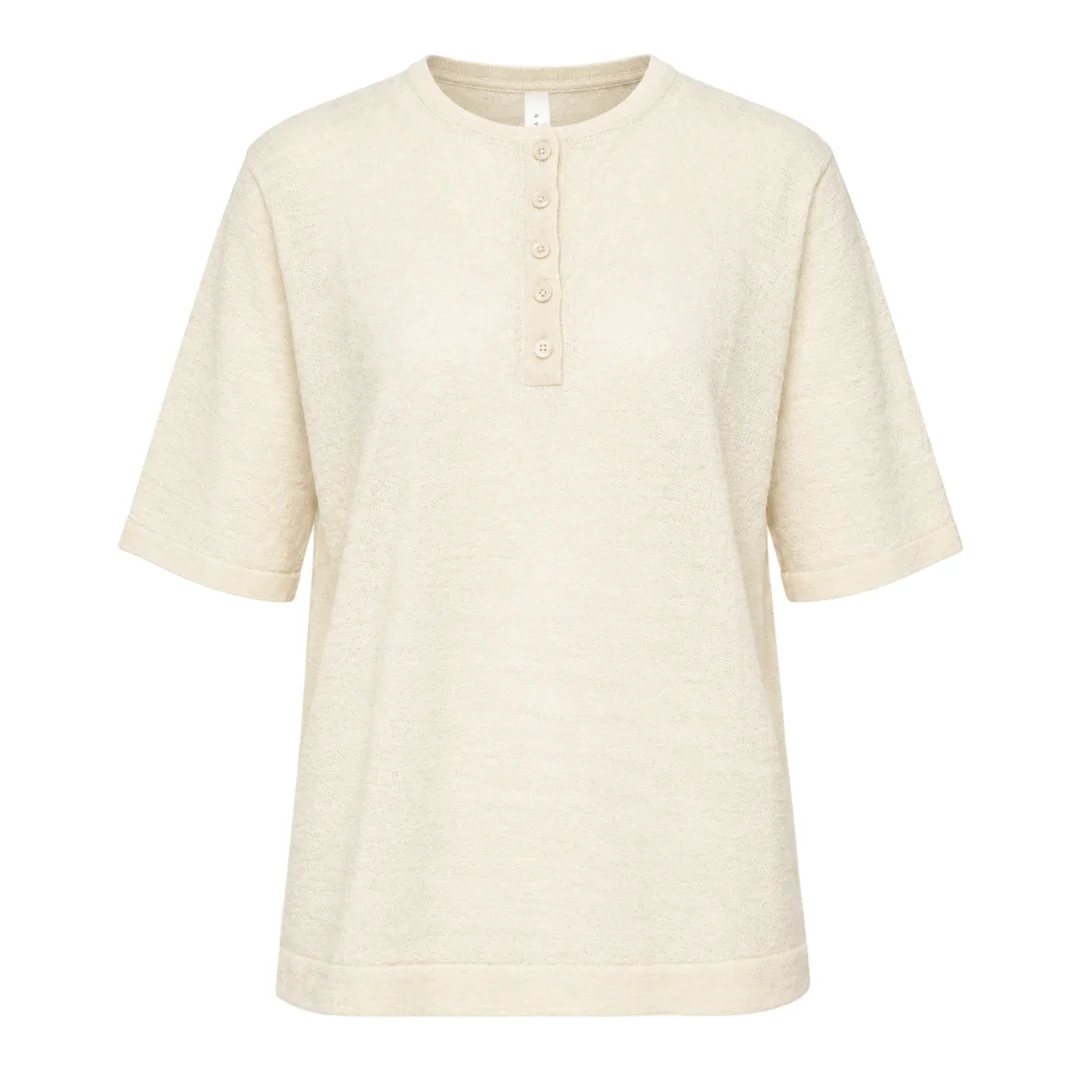 Fine Henley Knit Top - 1
