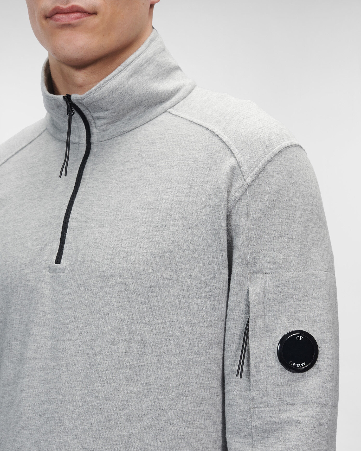 C.P. Company Light Fleece Half Zipped Sweatshirt | REVERSIBLE