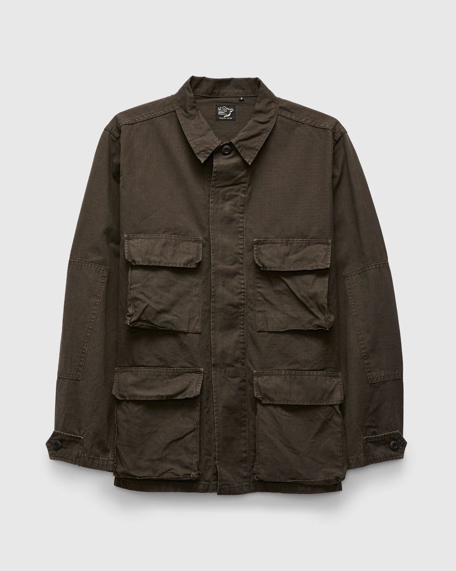 Stone Washed B.D.U Jacket in Coffee Brown - 1