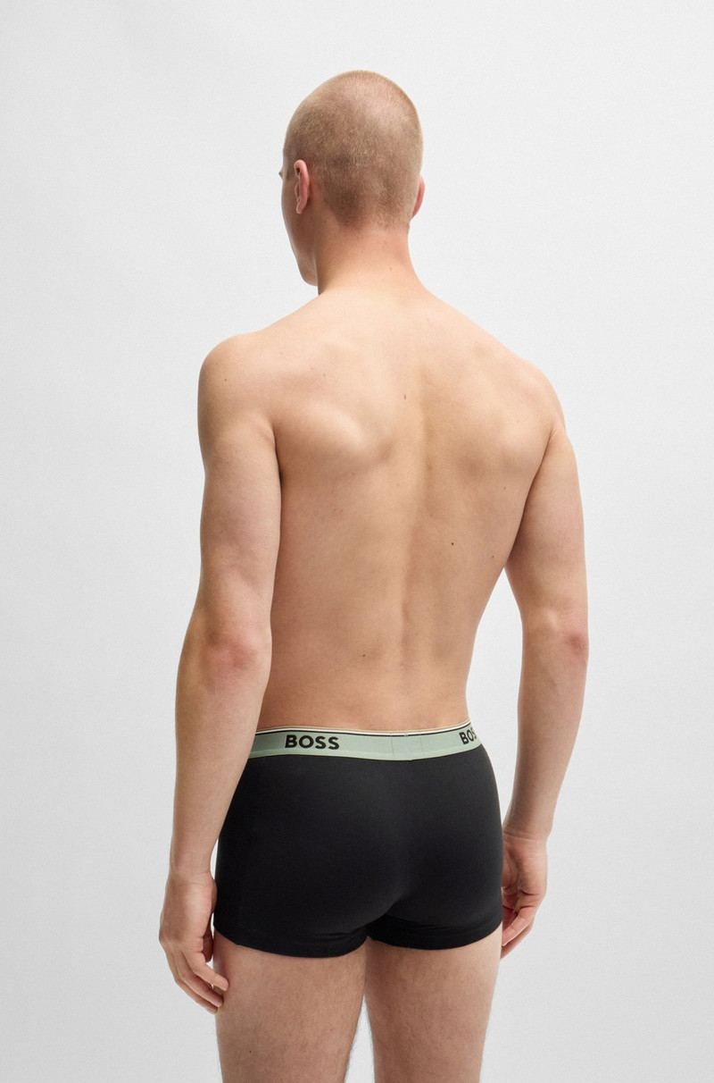 BOSS THREE-PACK OF STRETCH-COTTON TRUNKS WITH LOGO WAISTBANDS outlook