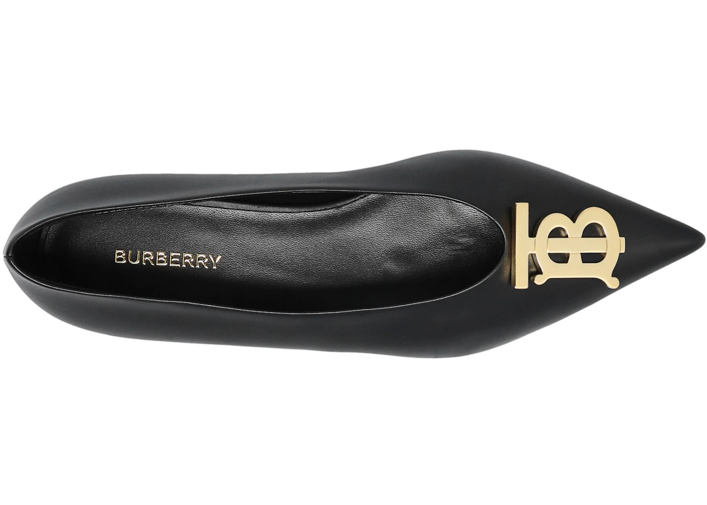 Burberry Motif Point-toe Ballerina Flat Black Monogram (Women's) - 2