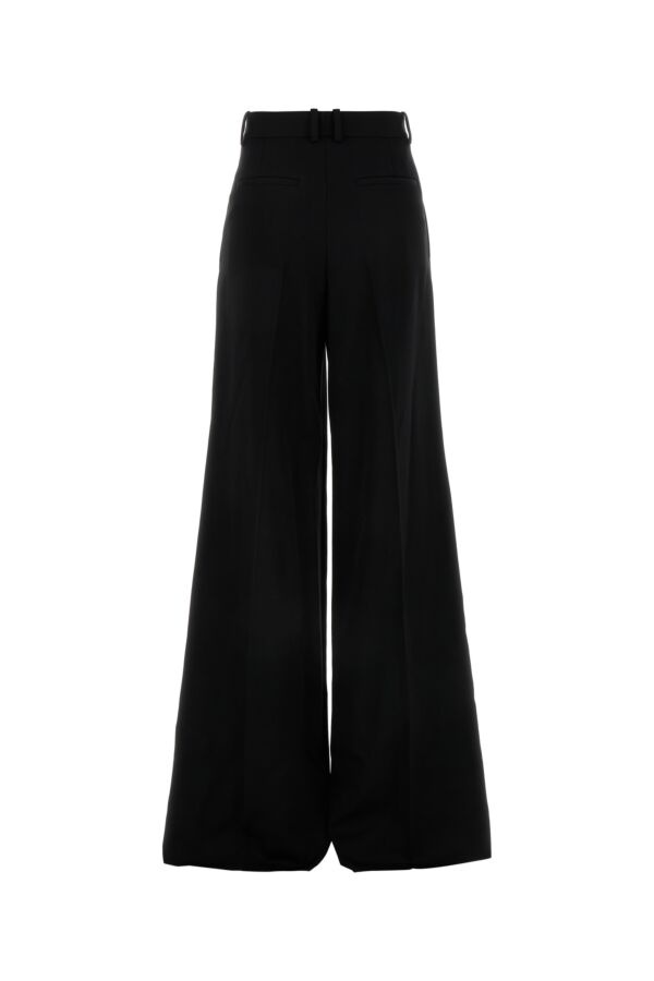 Saint Laurent Women Black Wool Wide-Leg Pant - 2