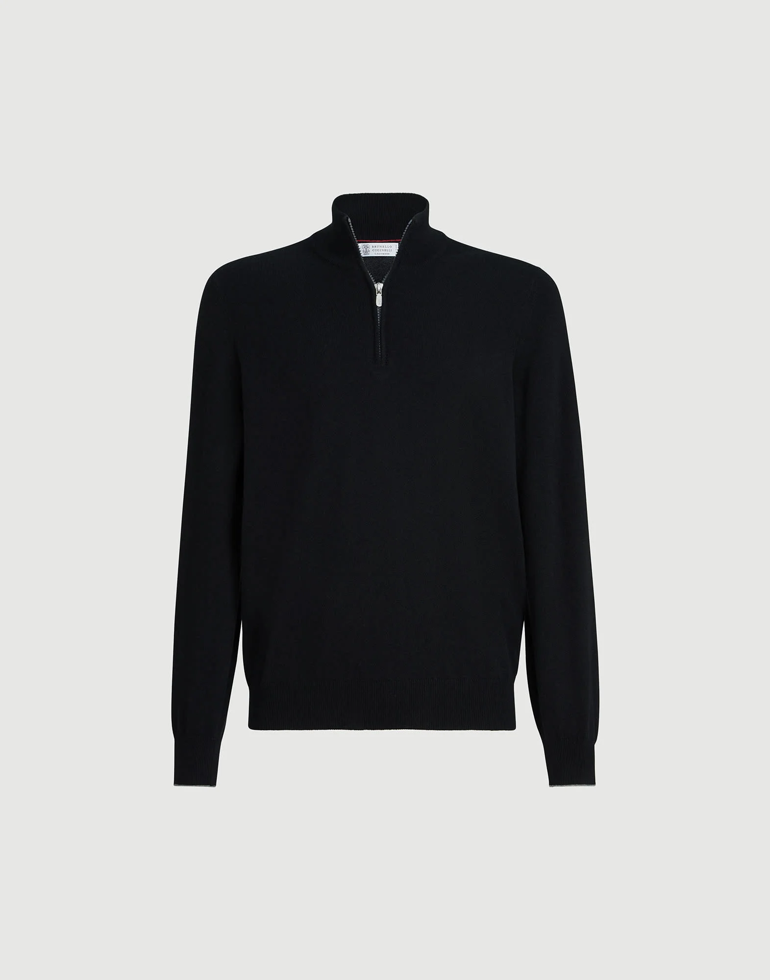 Cashmere sweater with half zip - 1