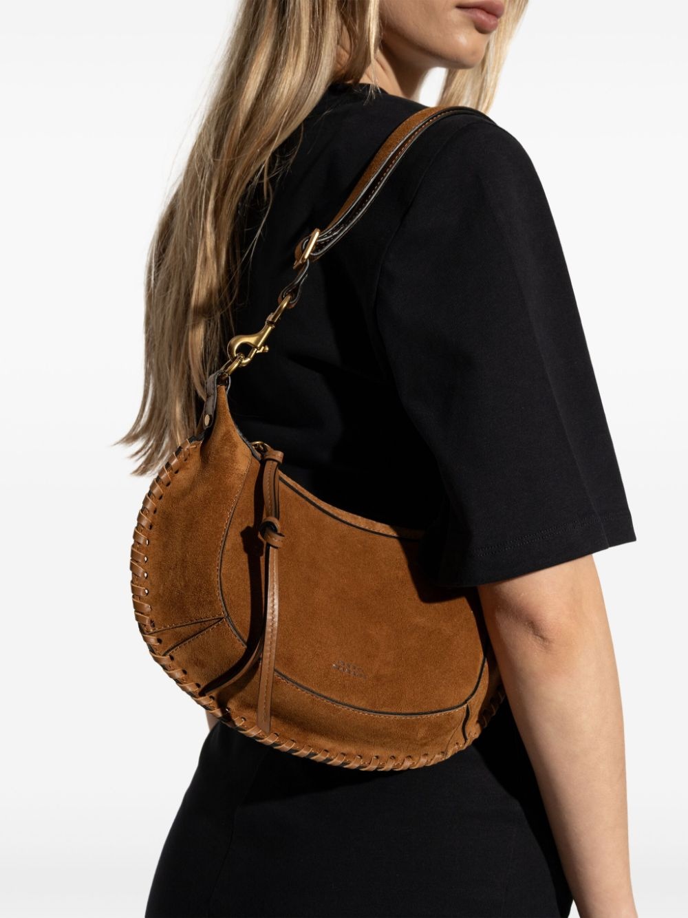 logo-stamp suede bag - 2