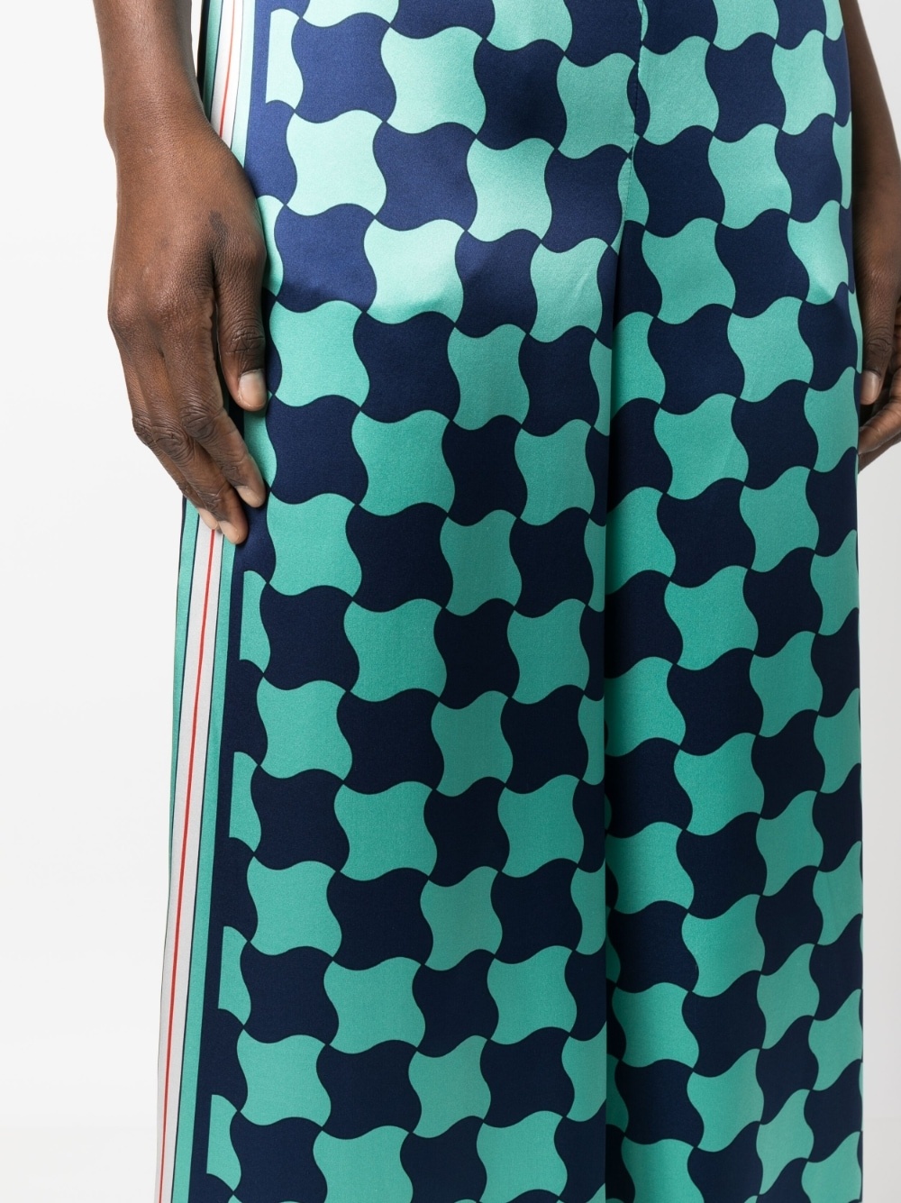 graphic-print silk trousers - 5