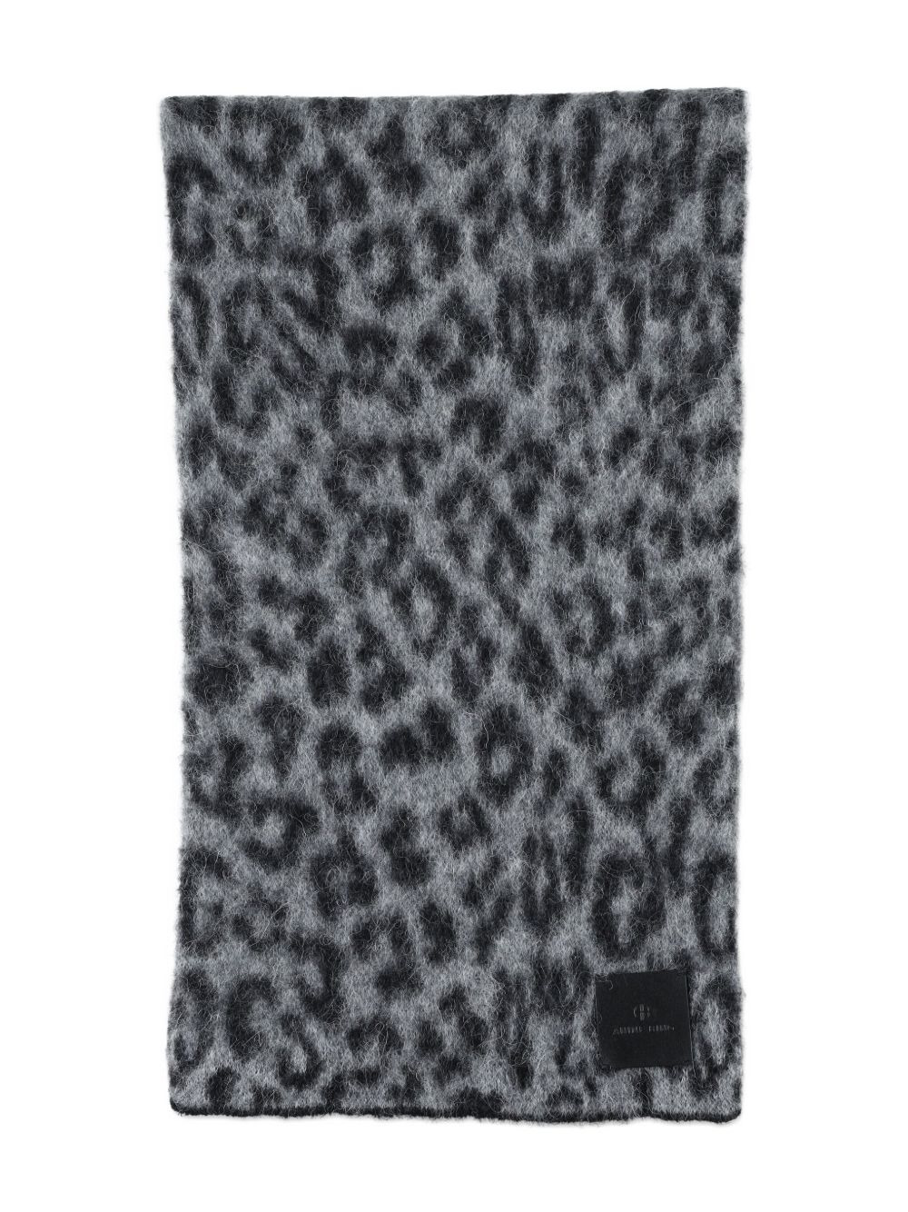 leopard-print wool scarf - 2