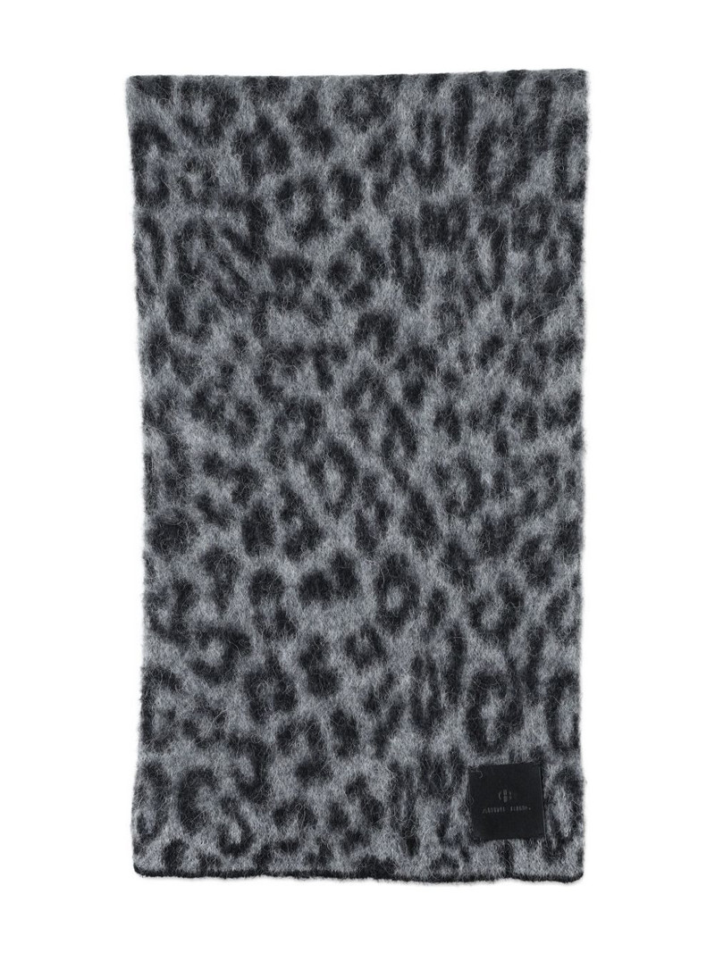 ANINE BING leopard-print wool scarf outlook
