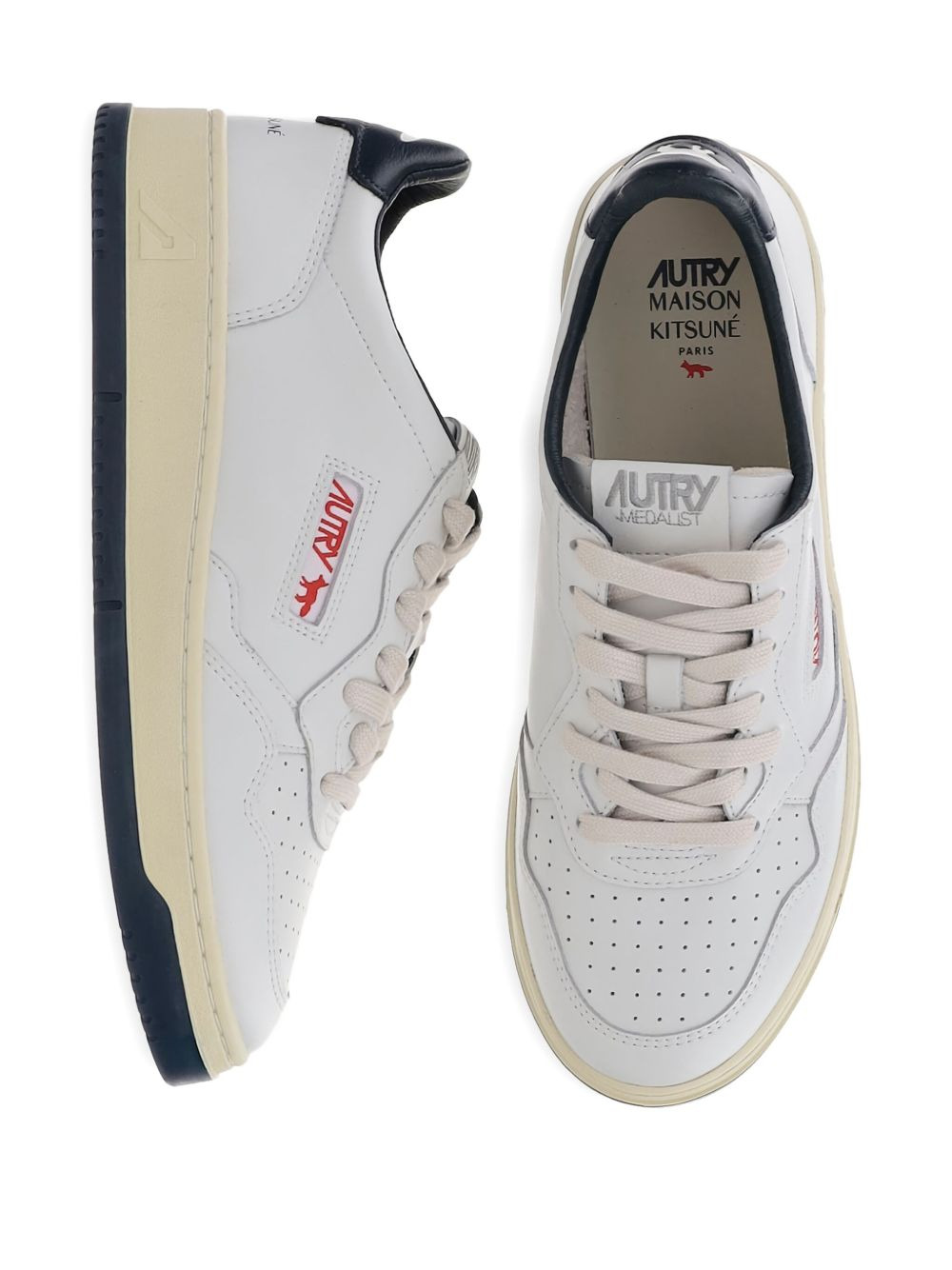 leather low-top sneakers - 4