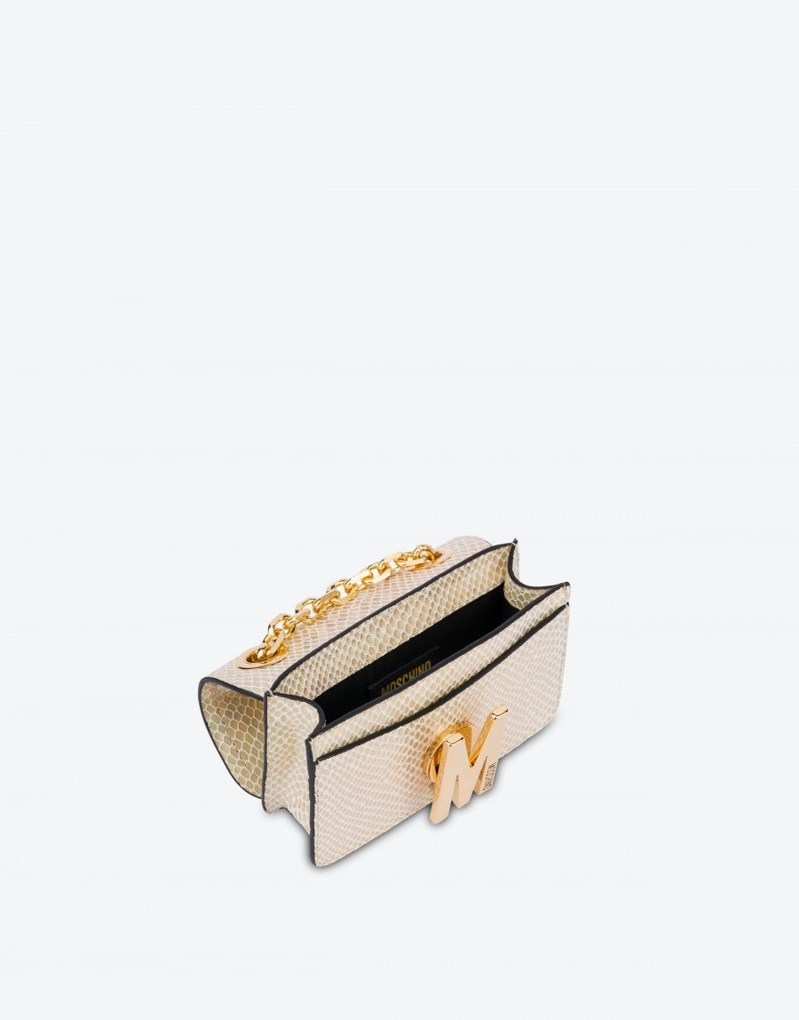 MINI SHOULDER M BAG WITH IRIDESCENT PYTHON PRINT - 3