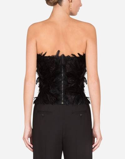 Dolce & Gabbana Feather bustier with crystal rhinestone decoration outlook