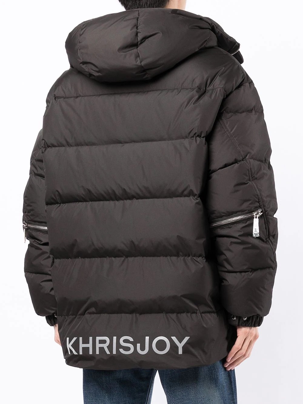 hooded zip-up padded coat - 8