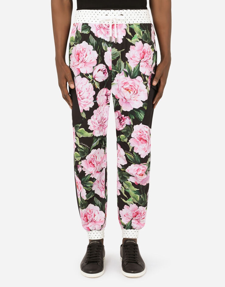 Flower-print cargo pants - 1