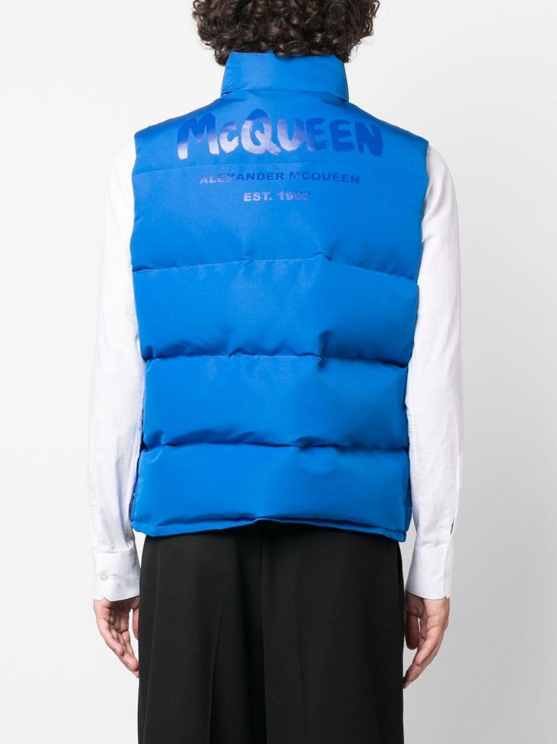 graffiti logo-print padded gilet 4