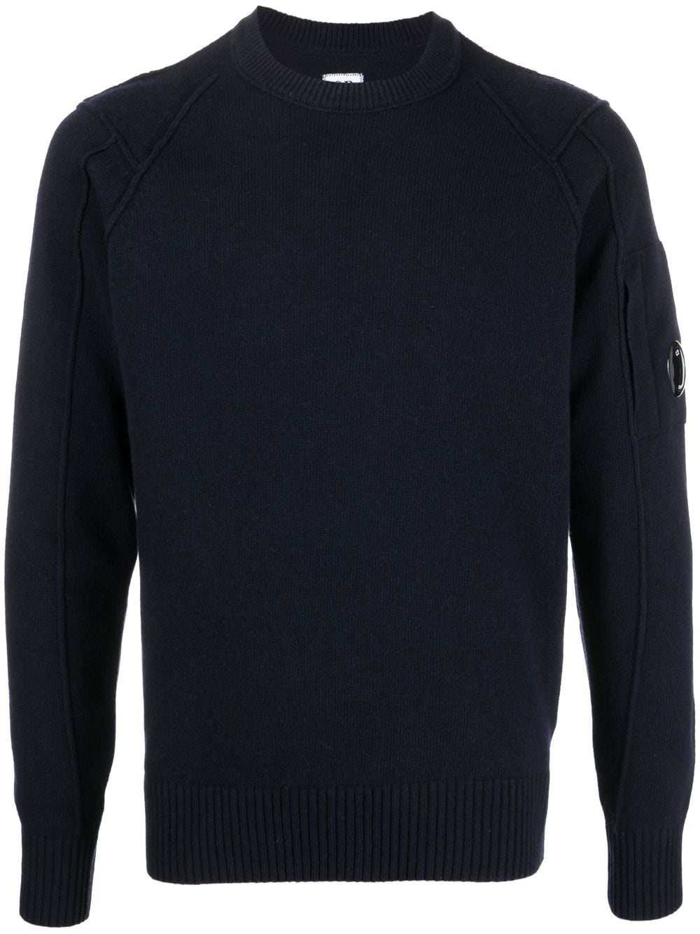 lens-embellished crewneck jumper - 1