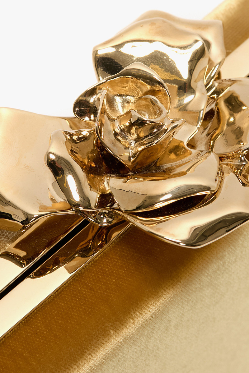 Victoria Beckham Frame Flower Bag Minaudiere In Light Gold outlook