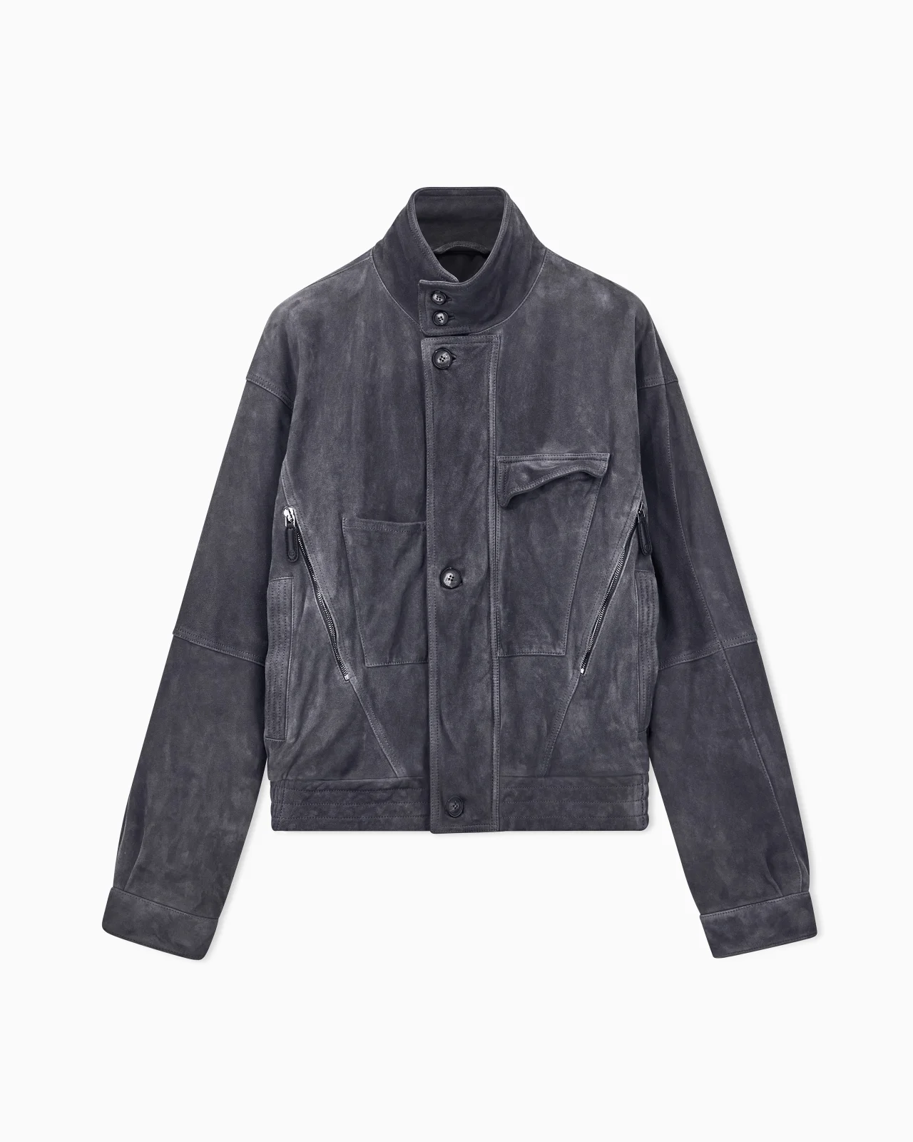 OVERSIZED FIT BLOUSON JACKET IN LEATHER WITH PADDING - 1