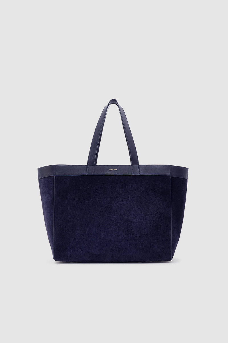 Medium Rio Tote - Navy Suede 1