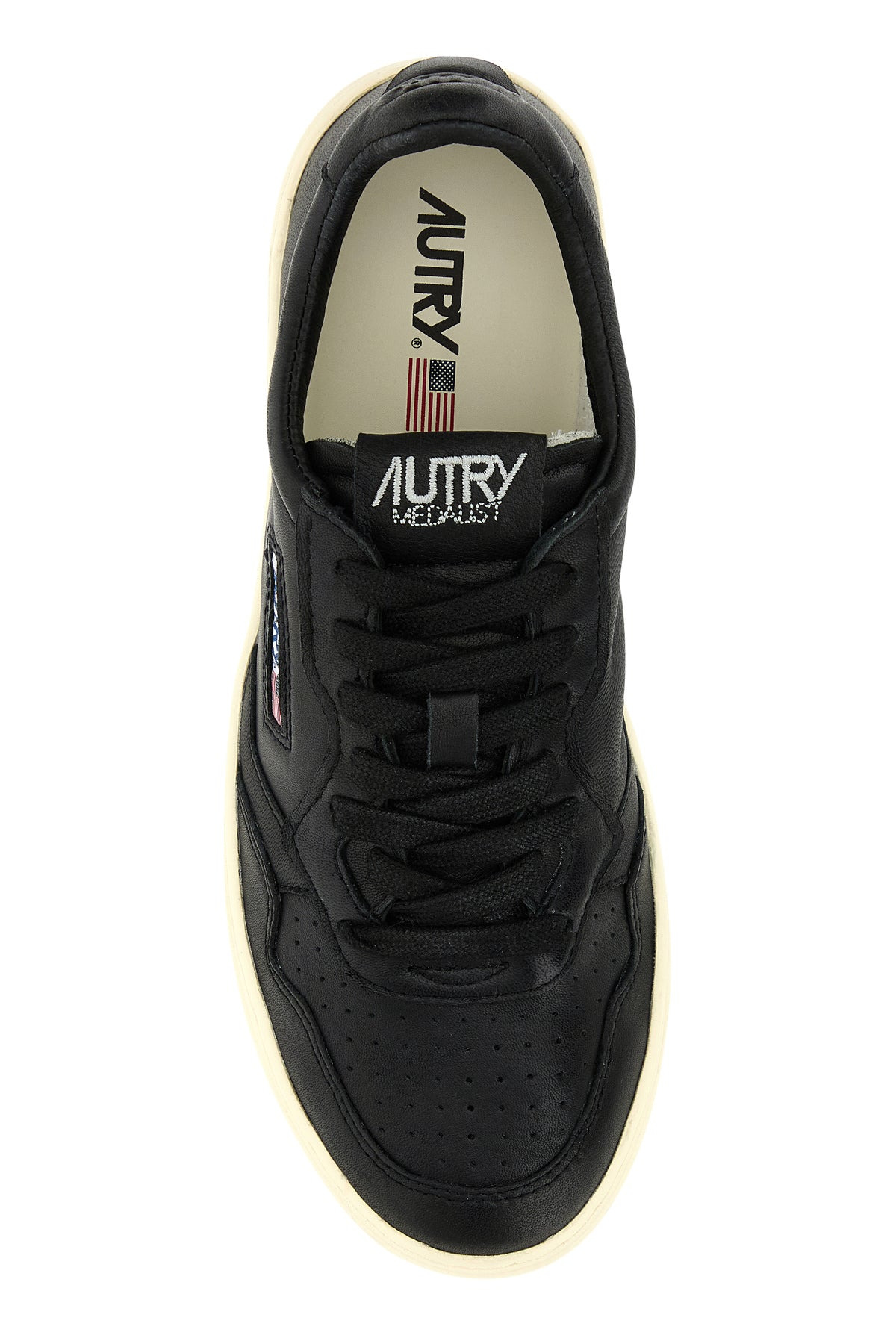 Black leather Medalist sneakers - 4