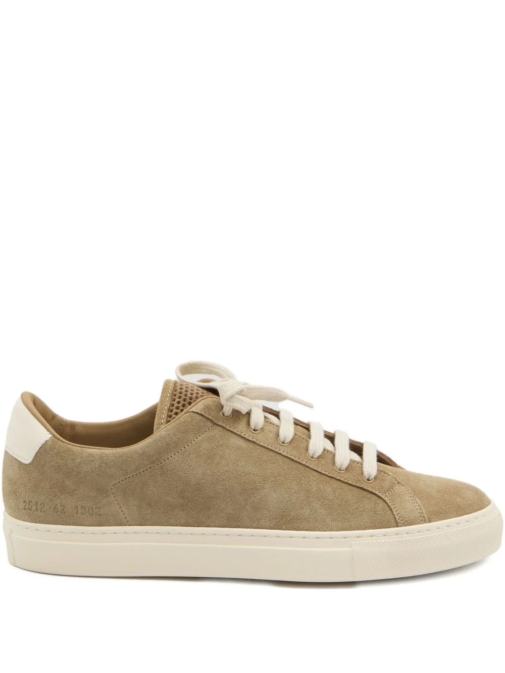 patterned-tongue suede sneakers - 1