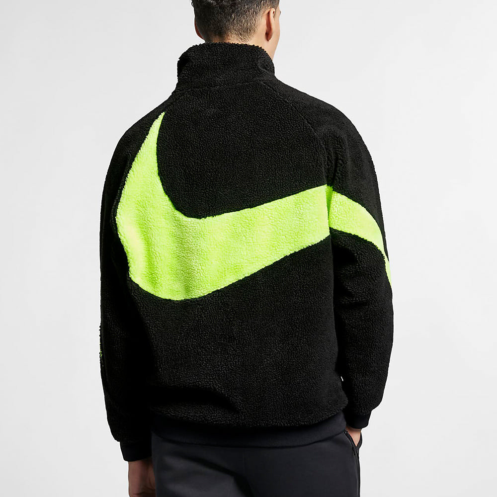 Nike Big Swoosh Reversible Boa Jacket (Asia Sizing) 'Black Neon' BQ6546-017 - 4