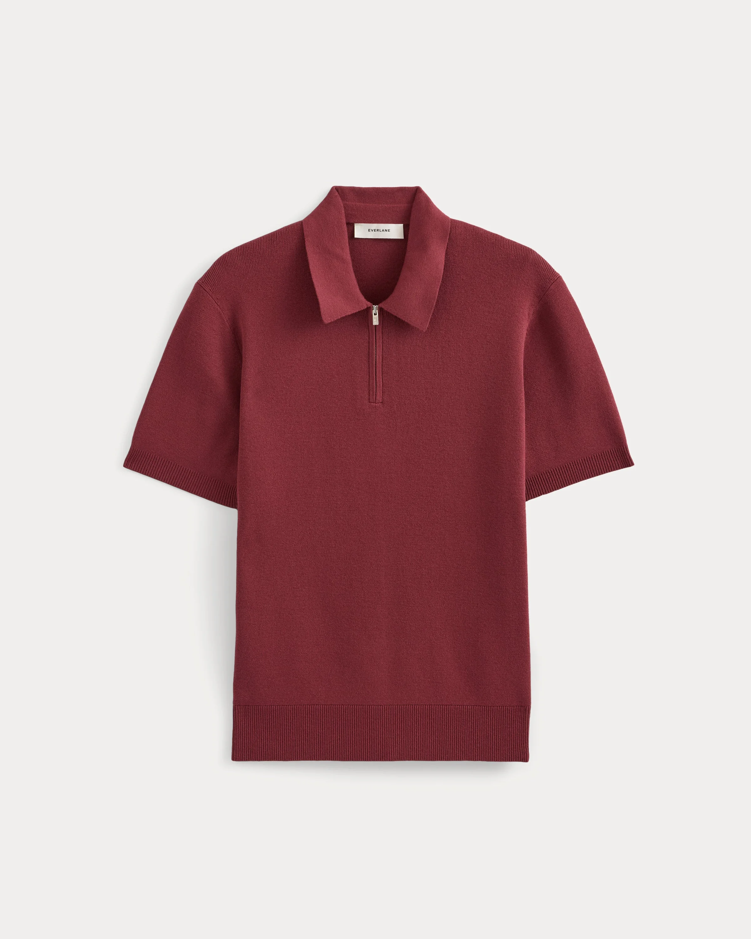 NO-SWEAT TEXTURED ZIP POLO - 1