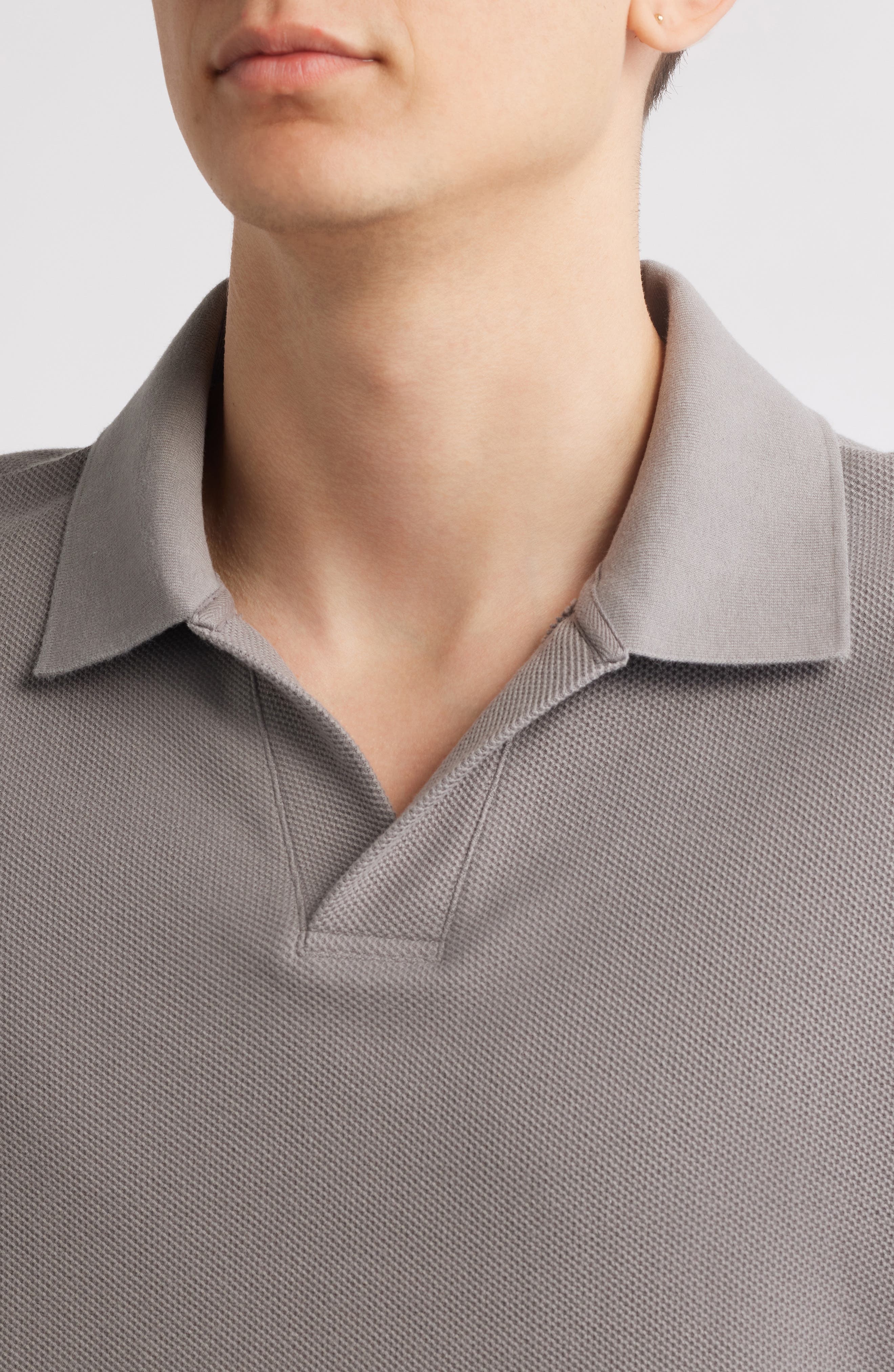 FRAME Jacquard Polo in Storm Grey at Nordstrom - 4