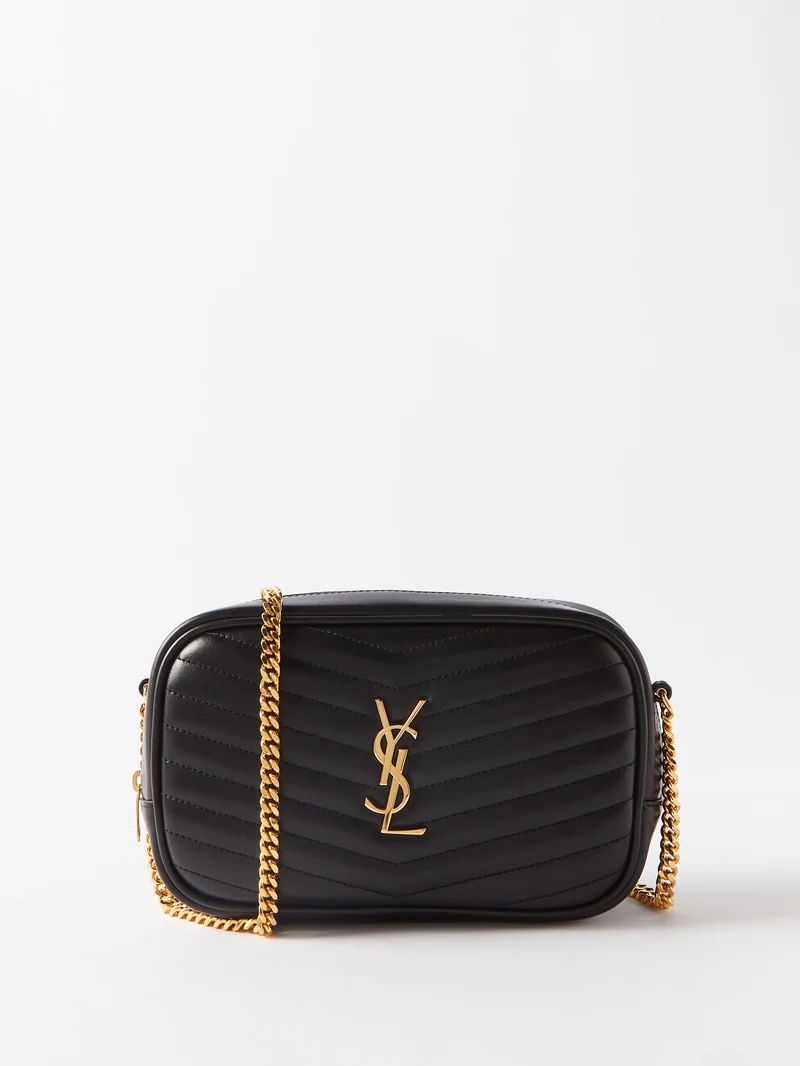 Saint Laurent Lou Mini Quilted Leather Cross-body Bag in Natural