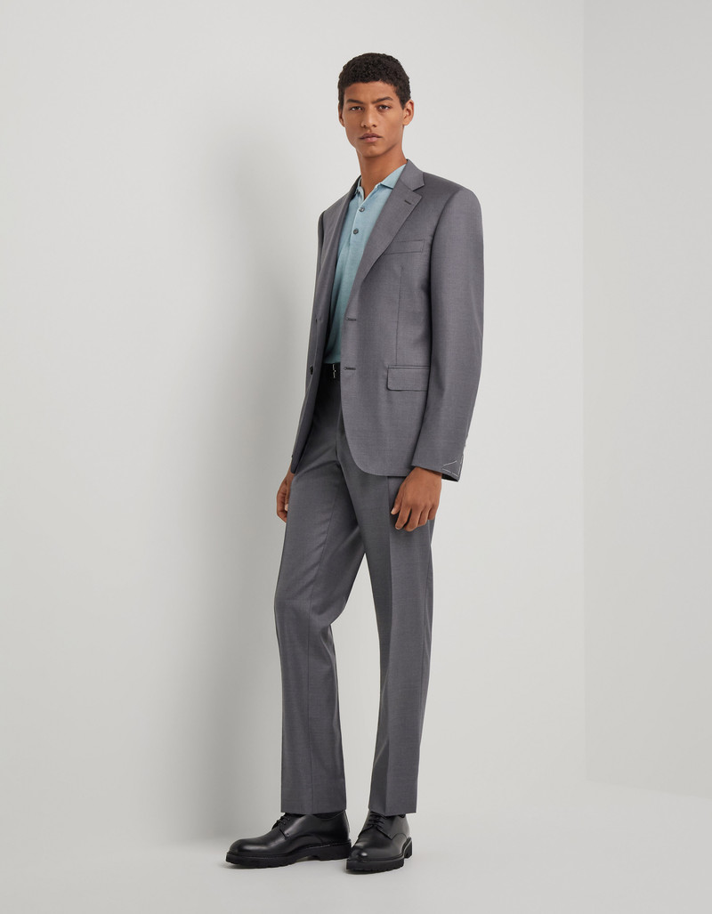 Canali CANALI NUVOLA BRIANZA GREEN GARMENT-DYED WOOL AND SILK POLO SHIRT outlook