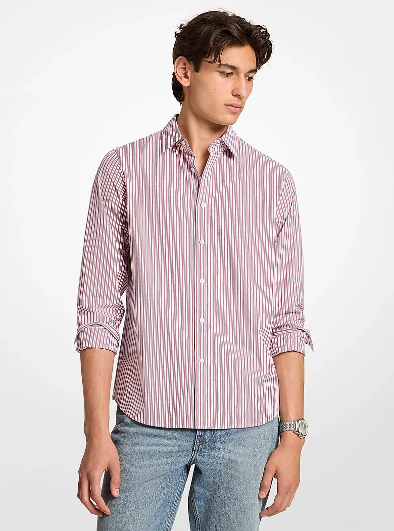 Striped Stretch Cotton Shirt - 1