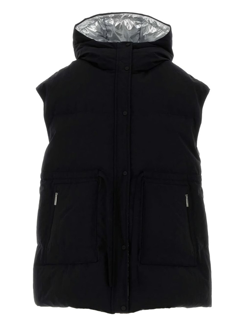 Laminar hooded sleeveless down jacket 1