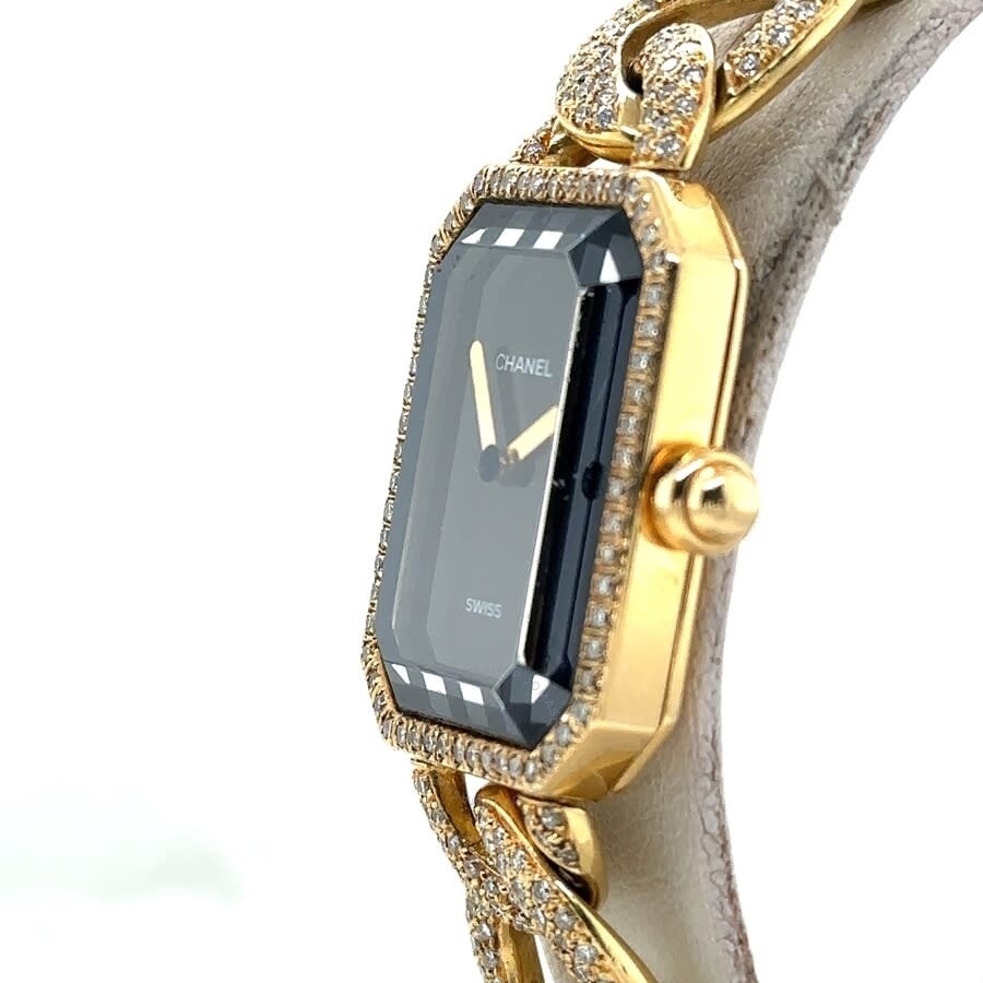 Pre-owned Chanel Premiere Quartz Diamond Black Dial Ladies Watch H0114 - 4