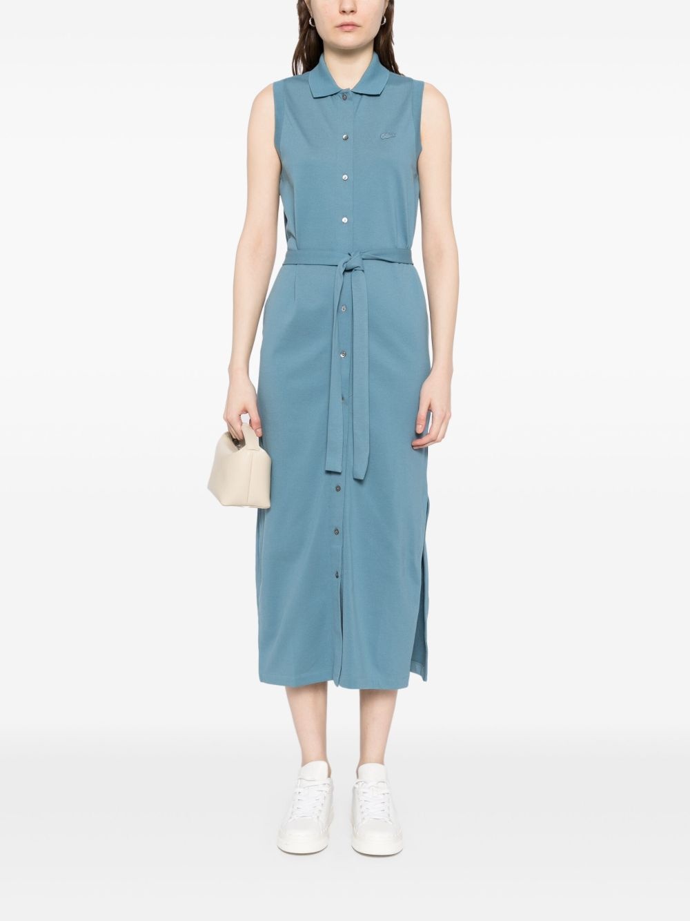 Long Stretch Mini Piqué Polo dress - 2