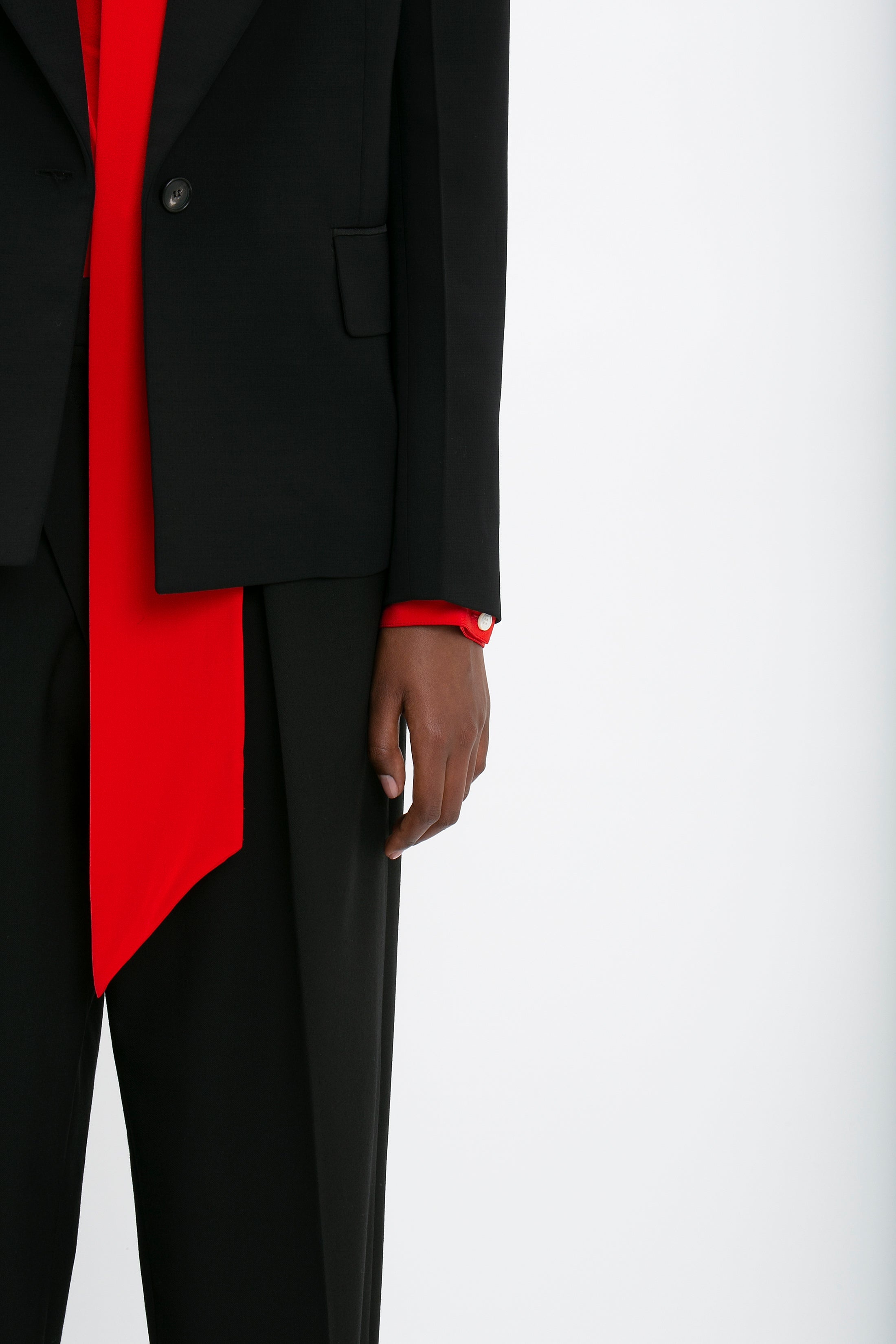 Square Shoulder Jacket In Black - 6