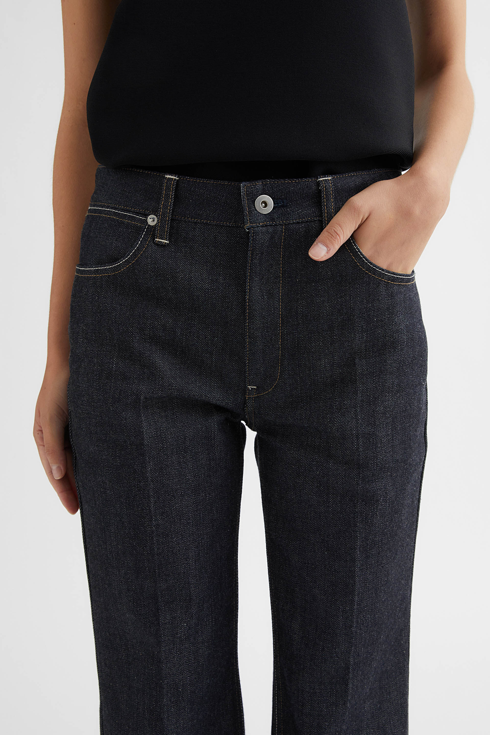 Flared Denim Trousers - 3