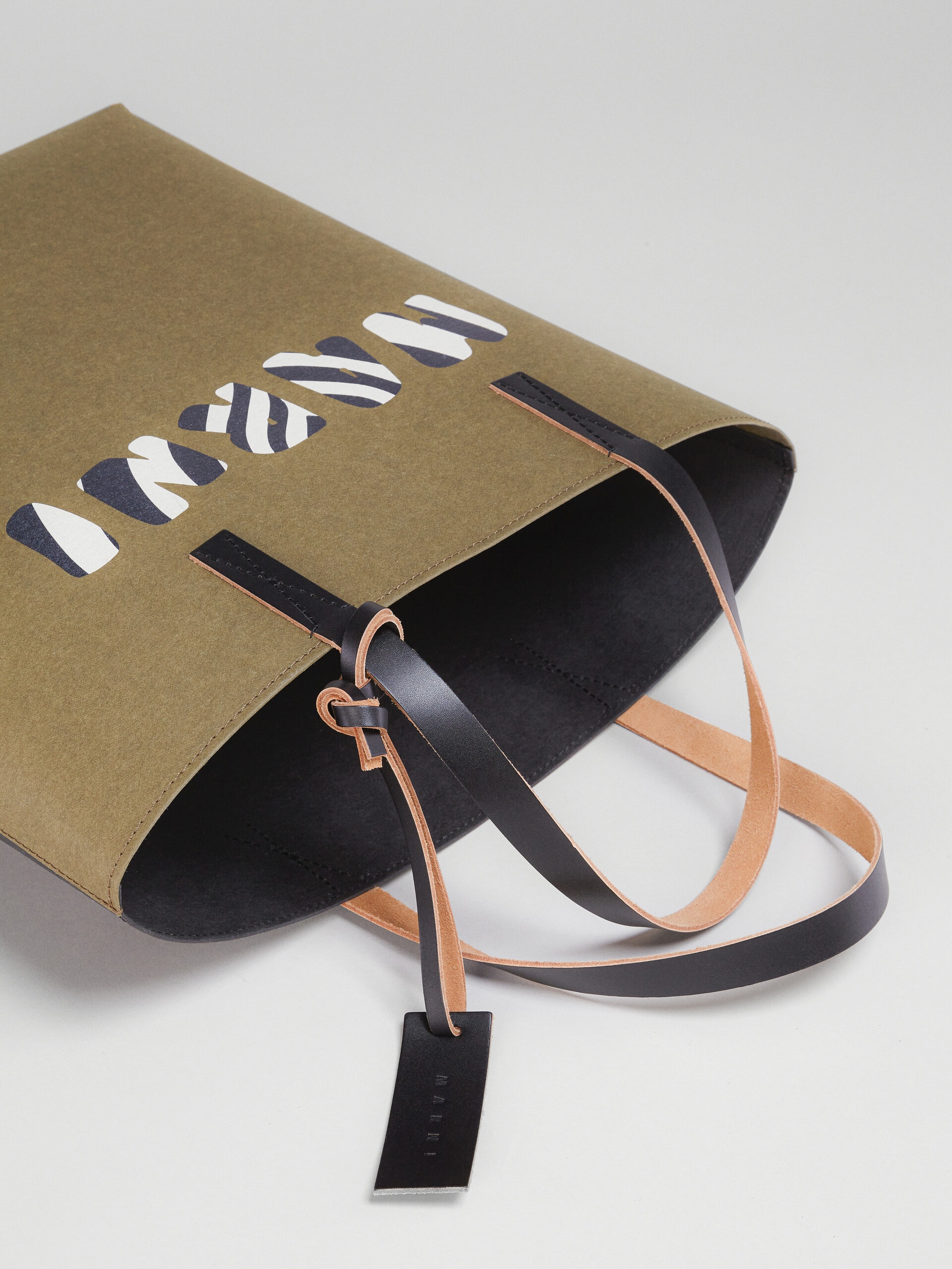 GREEN TRIBECA SHOPPING BAG WITH MARNI LOGO - 4