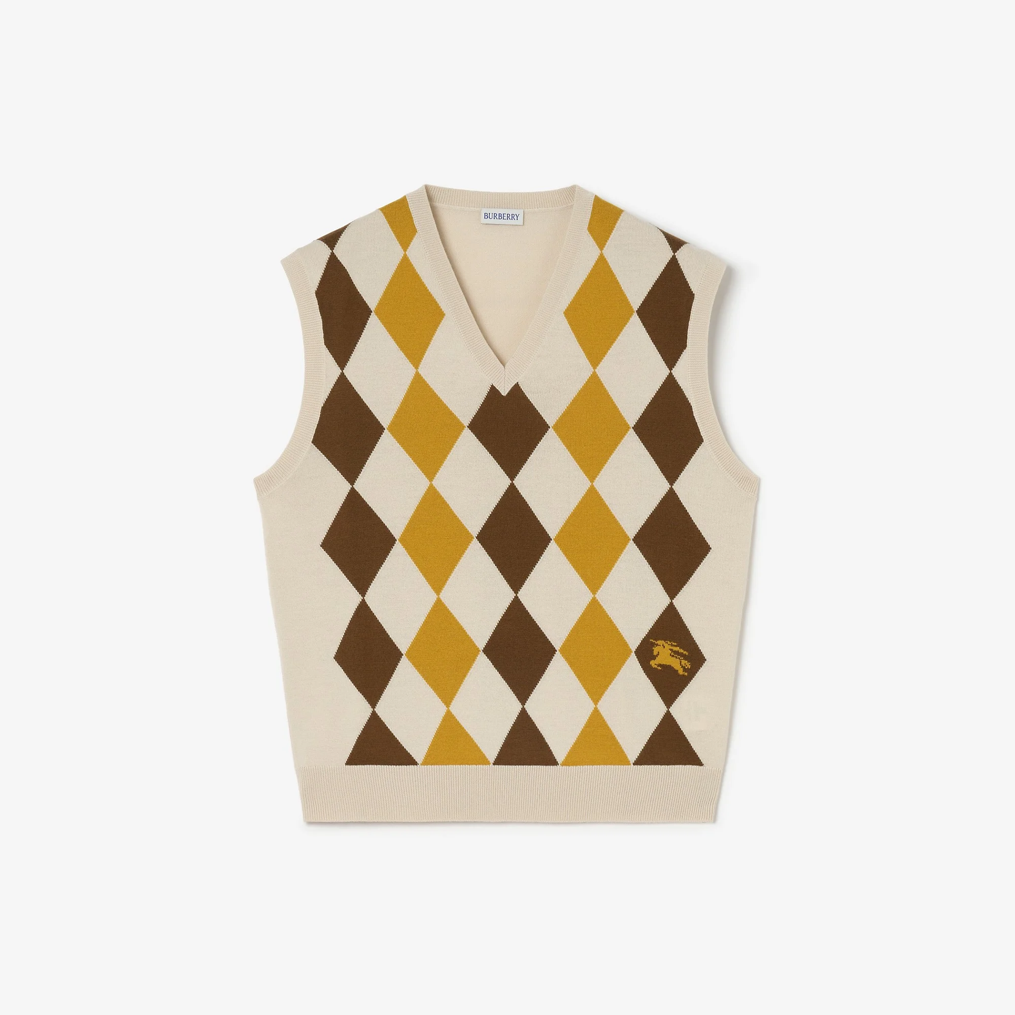 Argyle Wool Sweater Vest - 1