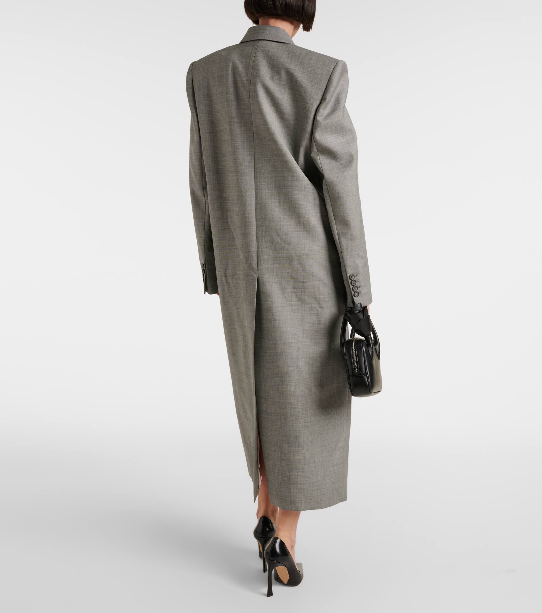 Double-breasted wool coat - 3