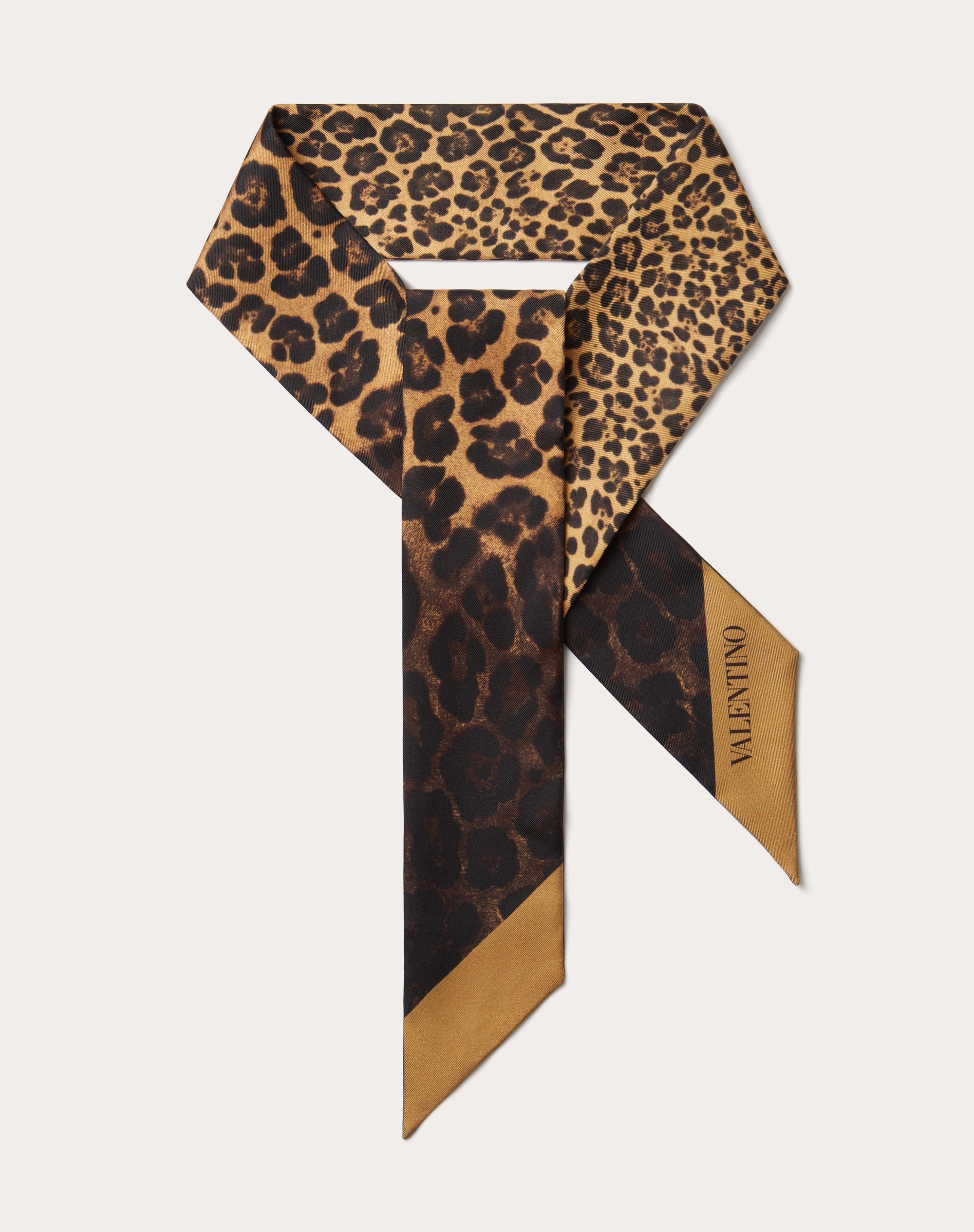 SILK BANDEAU SCARF WITH ANIMALIER PRINT - 3