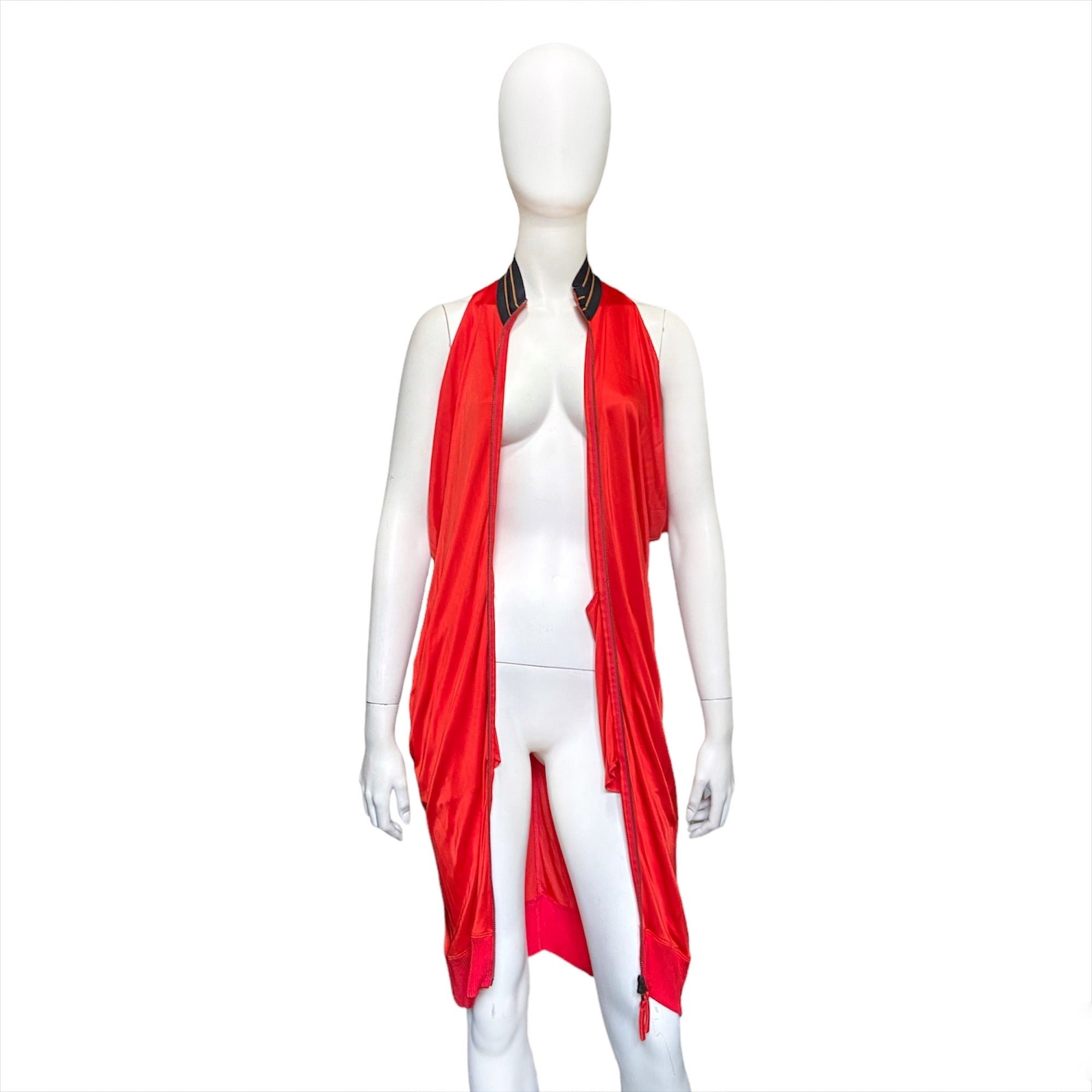 Jean Paul Gaultier fall 2007 red bomber zip dress - 5